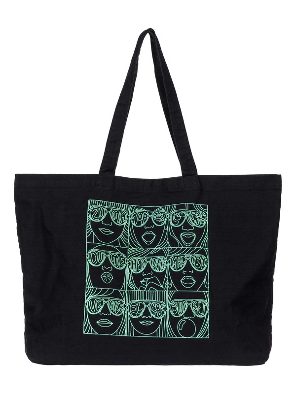 quiksilver, MALIBU EYES TOTE BAG, BLACK (kvj0) 0 MALIBU EYES TOTE BAG EQYBT03006 Quiksilver