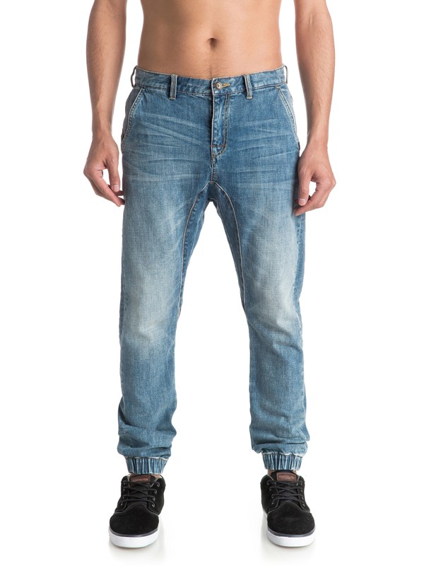 quiksilver, Fonic Fix Surf Blue Denim Joggers, SURF BLUE (bkfw) 0 Fonic Fix Surf Blue Denim Joggers EQYDP03228 Quiksilver