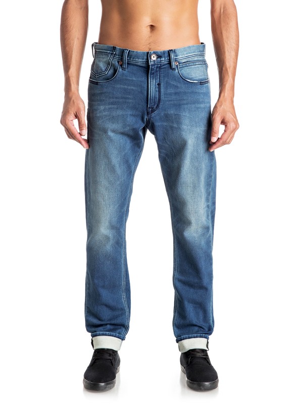 quiksilver, Biscanson - Jean coupe droite slim, TRUE BLUE (brqw) 0 Biscanson - Jean coupe droite slim Bleu EQYDP03304 Quiksilver