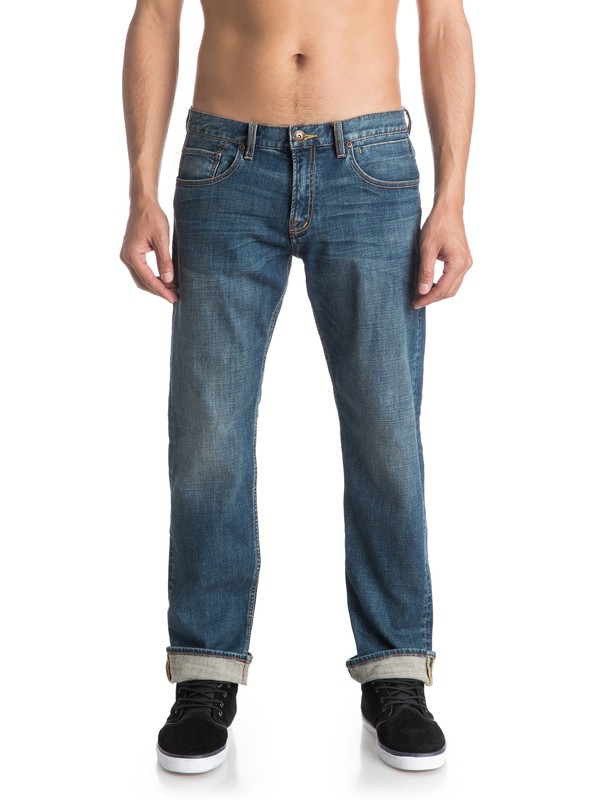 Sequel Medium Blue - Regular Fit Jeans EQYDP03315 | Quiksilver