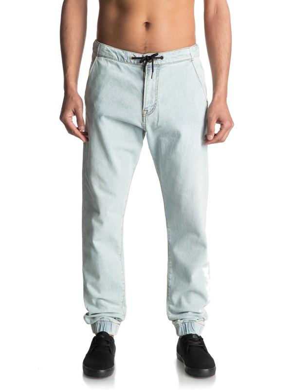 quiksilver, Bradfonic Bleached - Pantalon de jogging en denim, BLEACHED SURF (bejw) 0 Bradfonic Bleached - Pantalon de jogging en denim EQYDP03323 Quiksilver