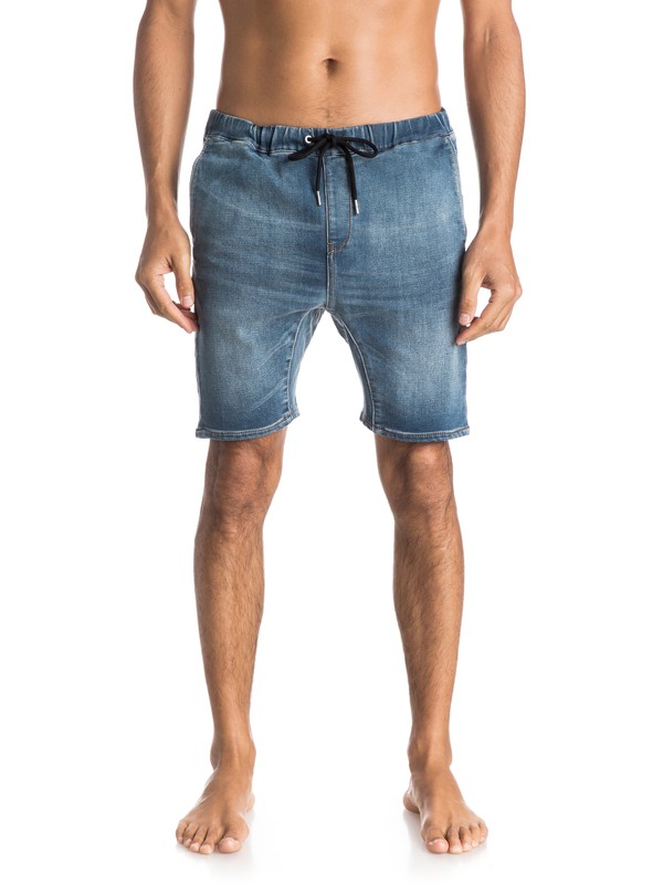 quiksilver, Fonic Denim Fleece - Short denim, WORN WASH (bnqw) 0 Fonic Denim Fleece - Short denim EQYDS03045 Quiksilver