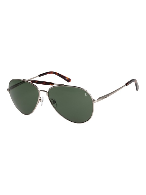 quiksilver, Barrett Premium Polarised - Lunettes de soleil pour Homme, MATTE SILVER/GLASS PLZ GREEN (xssg) 0 Barrett Premium Polarised - Lunettes de soleil pour Homme Gris EQYEY03036 Quiksilver