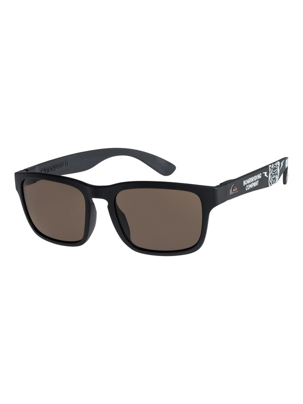 quiksilver, Stanford - Occhiali da sole da Uomo, MATTE BLACK-PRINT WHITE/GREY (xkws) 0 Stanford - Occhiali da sole da Uomo Black EQYEY03065 Quiksilver
