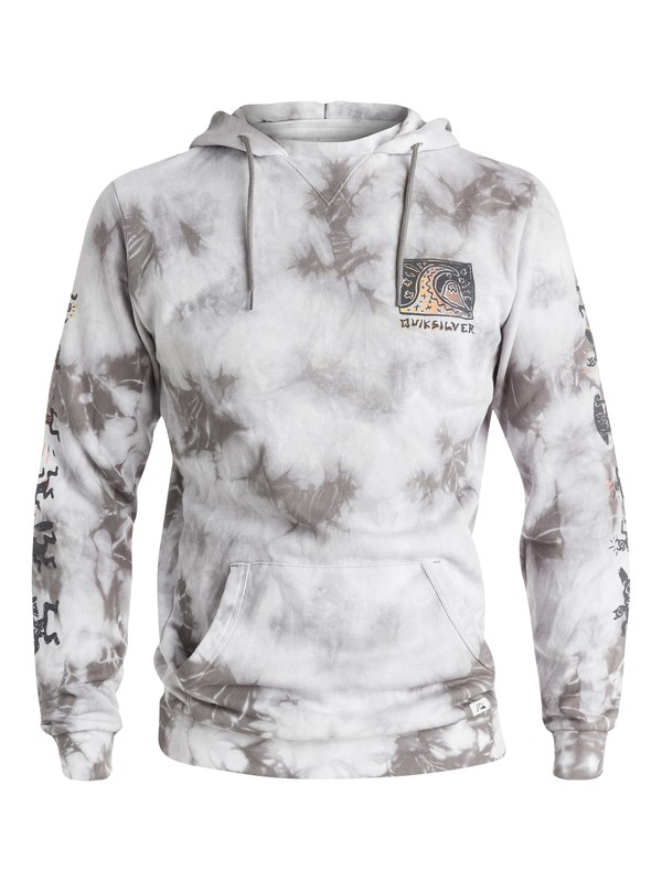quiksilver, War Paint Tie Dyed Pullover Fleece, GREY (szqw) 0 War Paint Tie Dyed Pullover Fleece EQYFT03227 Quiksilver