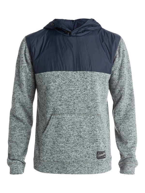 quiksilver, Keller Nylon Pullover Hoodie, MEDIUM GREY HEATHER (kpwh) 0 Keller Nylon Pullover Hoodie EQYFT03250 Quiksilver