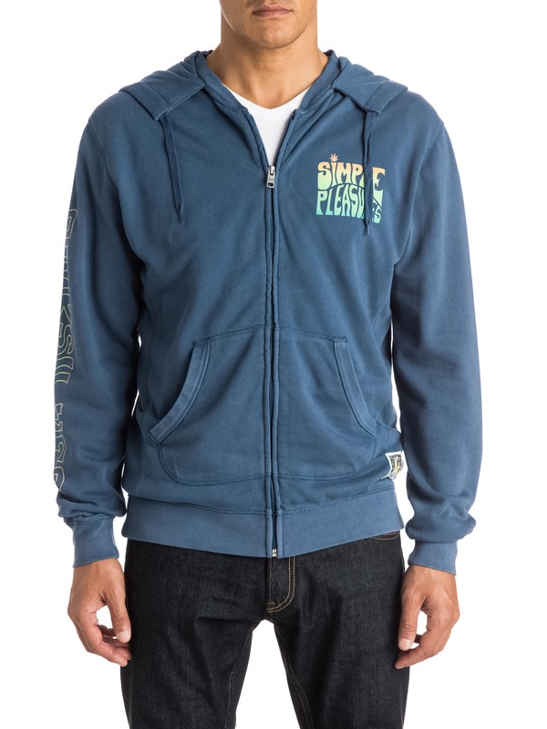 quiksilver, Simple Pleasures - Sudadera con capucha y cremallera, DARK DENIM (brq0) 0 Simple Pleasures - Sudadera con capucha y cremallera EQYFT03275 Quiksilver