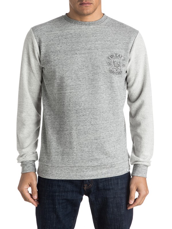 quiksilver, New Vision - Sweat, MEDIUM GREY HEATHER (kpwh) 0 New Vision - Sweat EQYFT03421 Quiksilver