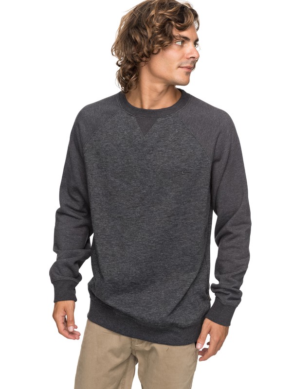 quiksilver, Everyday - Sweat, DARK GREY HEATHER (ktfh) 0 Everyday - Sweat Noir EQYFT03427 Quiksilver