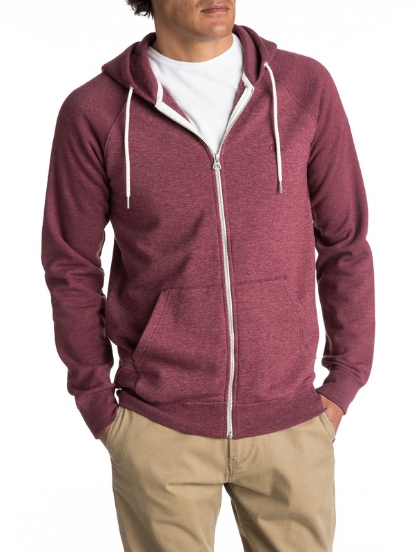 quiksilver, Everyday - Sweat à capuche zippé, POMEGRANATE HEATHER (rzgh) 0 Everyday - Sweat à capuche zippé Rouge EQYFT03429 Quiksilver