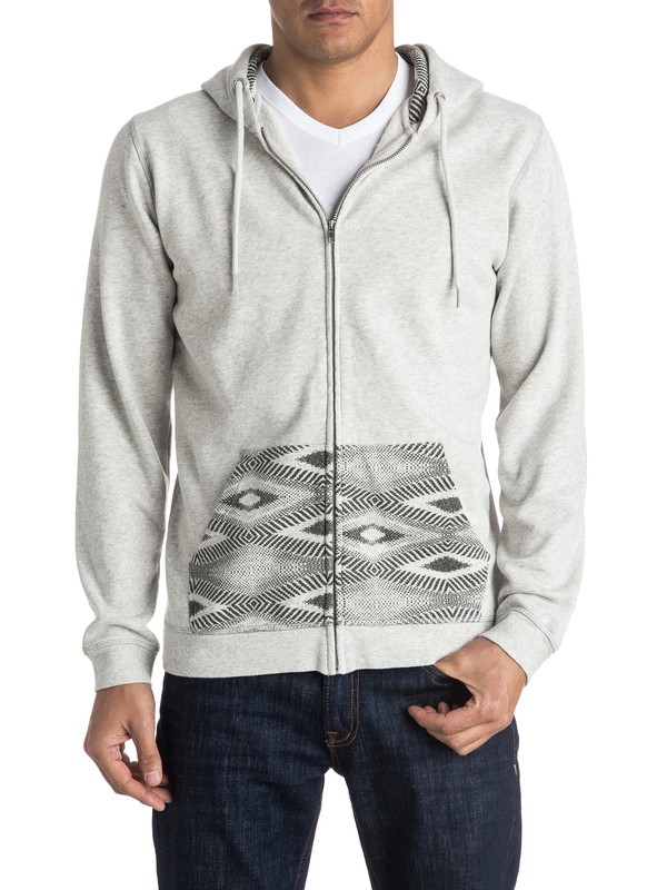 quiksilver, Decided Fate Zip-Up Hoodie, LIGHT GREY HEATHER (sgrh) 0 Decided Fate Zip-Up Hoodie EQYFT03475 Quiksilver