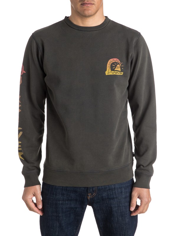 quiksilver, Never Say Die Sweatshirt, TARMAC (kta0) 0 Never Say Die Sweatshirt EQYFT03521 Quiksilver