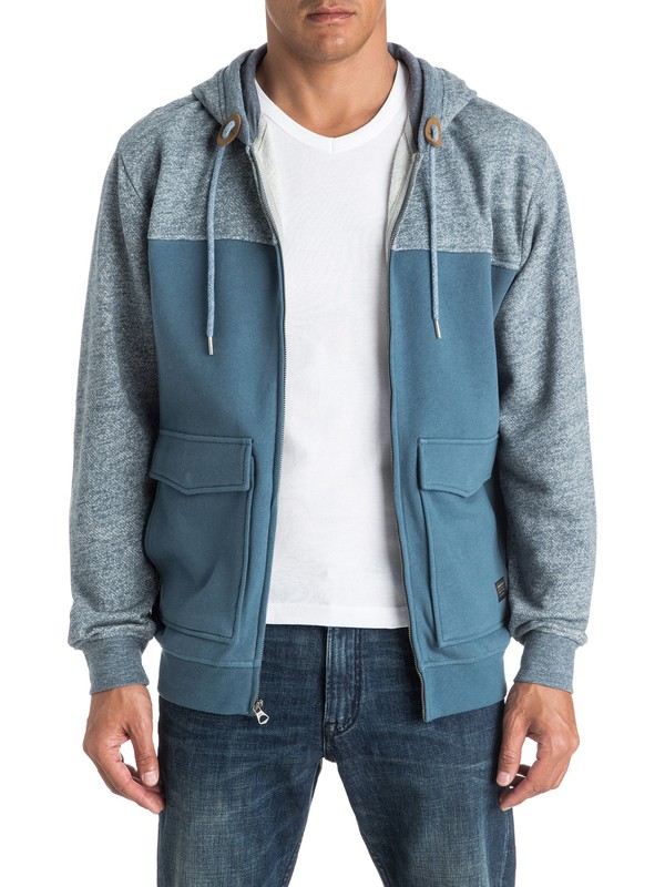 quiksilver, Civil Aire - Sweat à capuche zippé, INDIAN TEAL HEATHER (bqkh) 0 Civil Aire - Sweat à capuche zippé EQYFT03542 Quiksilver