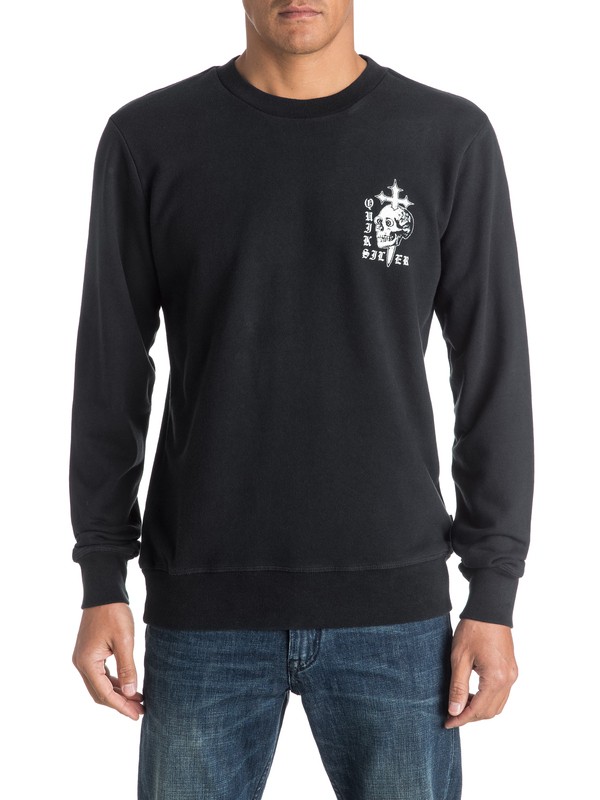 quiksilver, Skull Cross Sweatshirt, BLACK (kvj0) 0 Skull Cross Sweatshirt EQYFT03576 Quiksilver