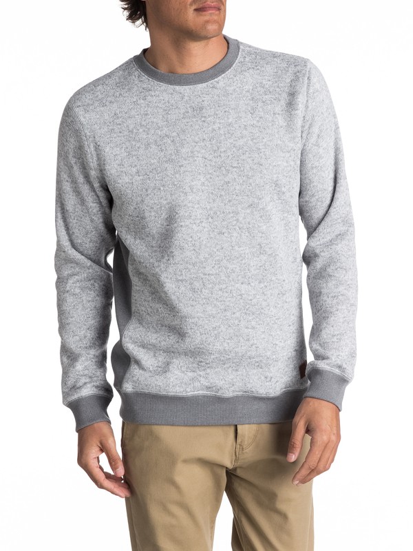 quiksilver, Keller Polar Fleece Sweatshirt, LIGHT GREY HEATHER (sgrh) 0 Keller Polar Fleece Sweatshirt Grey EQYFT03659 Quiksilver