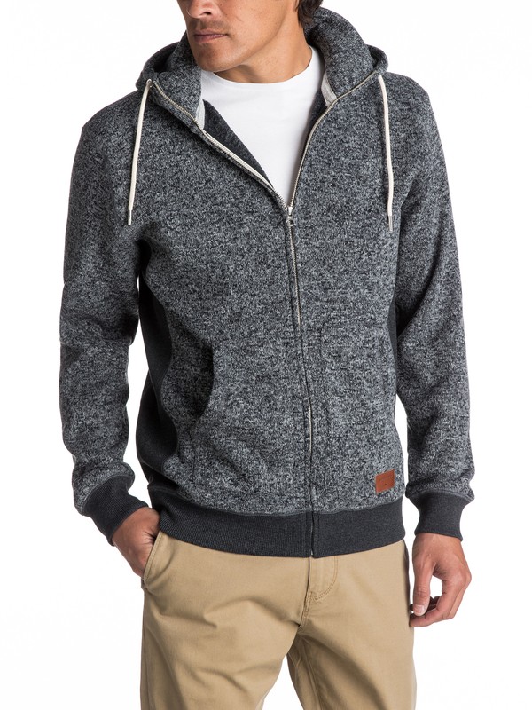 quiksilver, Keller Zip-Up Polar Fleece Hoodie, DARK GREY HEATHER (ktfh) 0 Keller Zip-Up Polar Fleece Hoodie Black EQYFT03661 Quiksilver