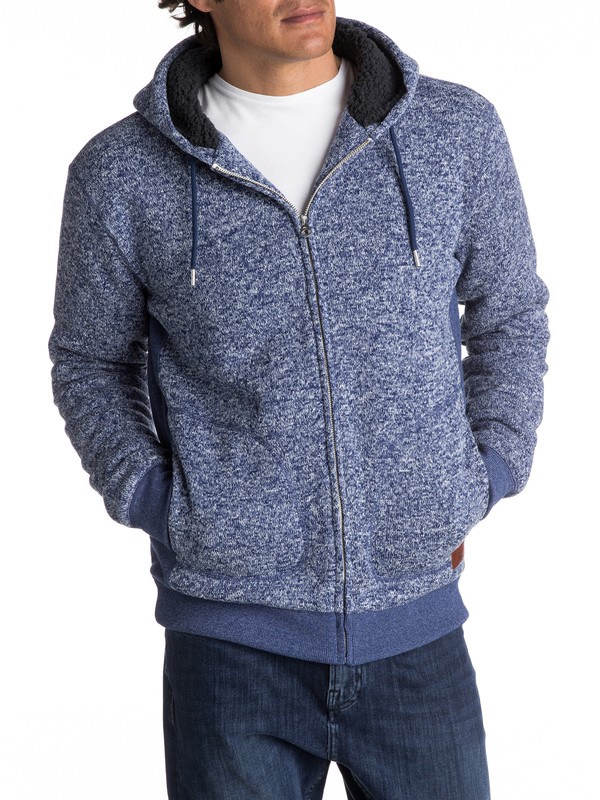 quiksilver, Keller Sherpa - Sweat à capuche zippé en polaire pour Homme, MEDIEVAL BLUE HEATHER (bteh) 0 Keller Sherpa - Sweat à capuche zippé en polaire pour Homme EQYFT03662 Quiksilver