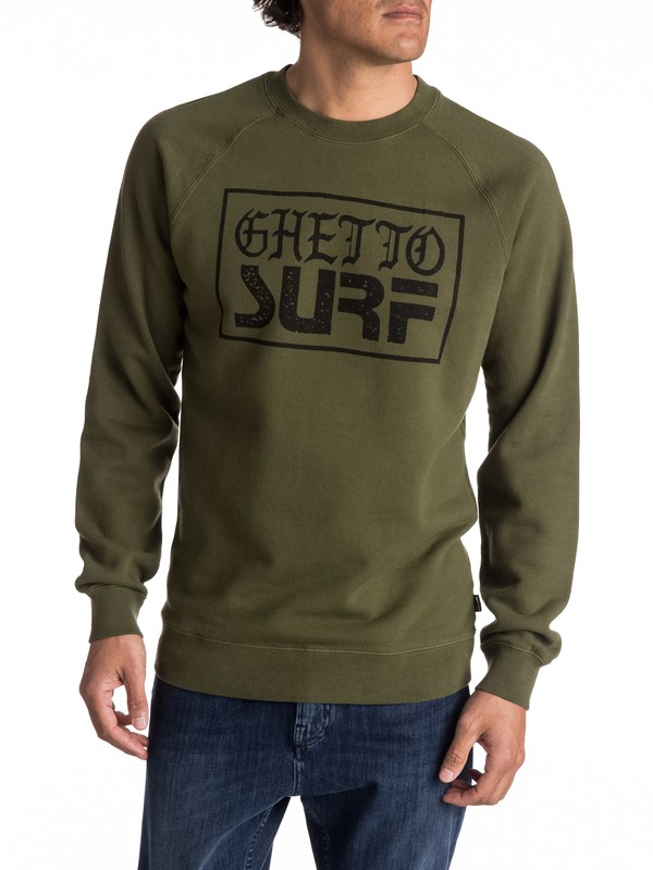 quiksilver, Ghetto Surf - Sweat pour Homme, OLIVE NIGHT (crh0) 0 Ghetto Surf - Sweat pour Homme EQYFT03682 Quiksilver