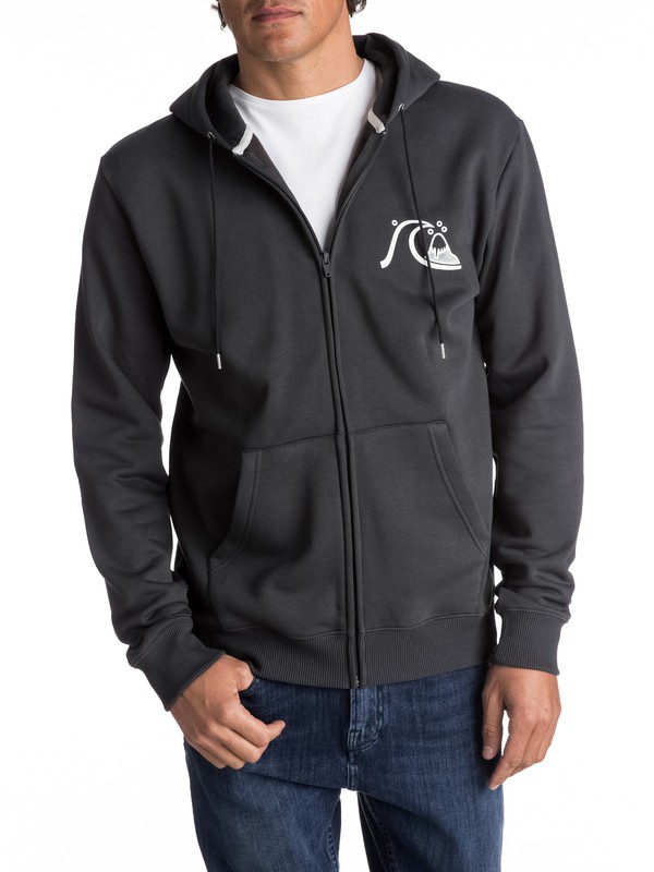 quiksilver, Never Say Dye Zip-Up Hoodie, TARMAC (kta0) 0 Never Say Dye Zip-Up Hoodie EQYFT03700 Quiksilver