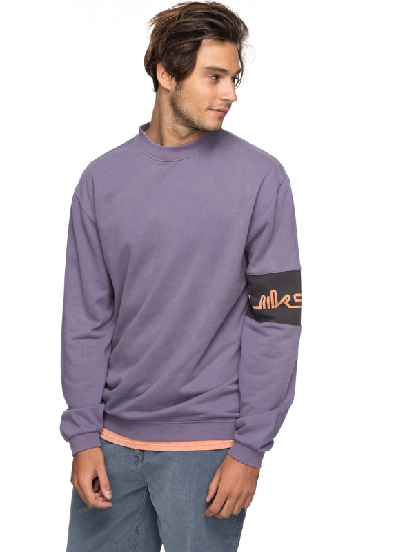 quiksilver, Wave Slide Sweatshirt, CADET (pnm0) 0 Wave Slide Sweatshirt Purple EQYFT03751 Quiksilver