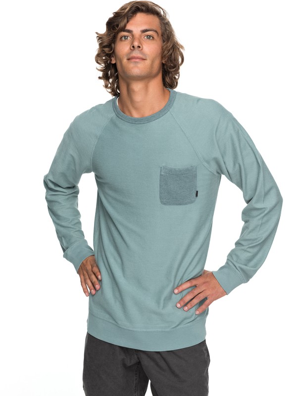 quiksilver, Baao Sweatshirt, TRELLIS (bkw0) 0 Baao Sweatshirt Blue EQYFT03765 Quiksilver