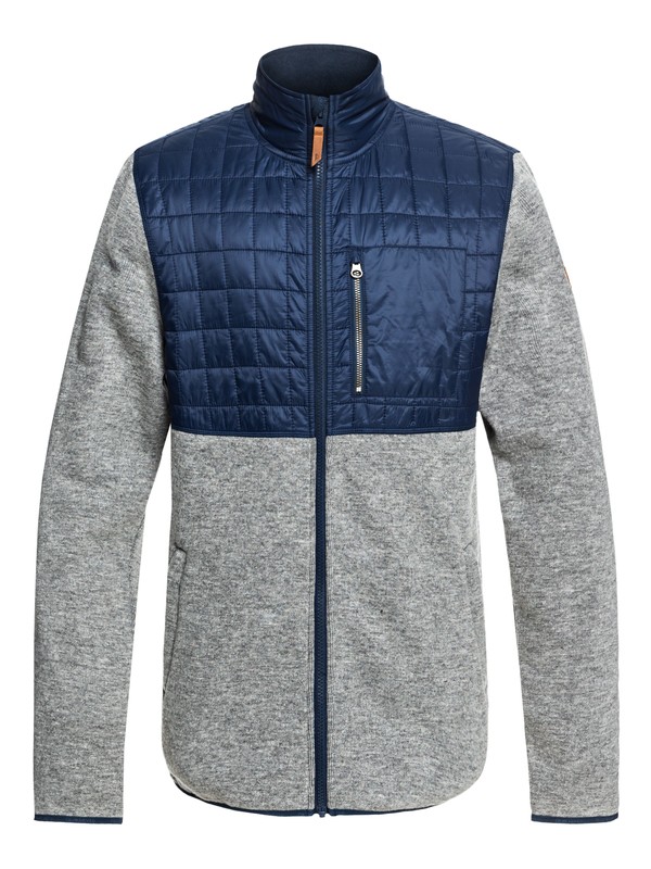 quiksilver, Into The Wild Technical Zip-Up Fleece, GREY HEATHER (kpgh) 0 Into The Wild Technical Zip-Up Fleece Black EQYFT03783 Quiksilver