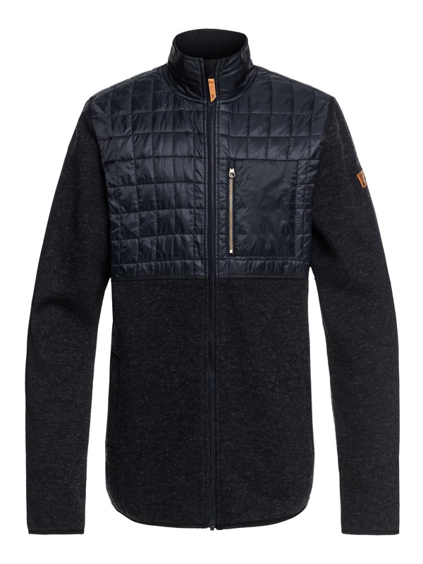 quiksilver, Into The Wild - Technical Zip-Up Fleece for Men, BLACK (kvj0) 0 Into The Wild - Technical Zip-Up Fleece for Men Black EQYFT03783 Quiksilver
