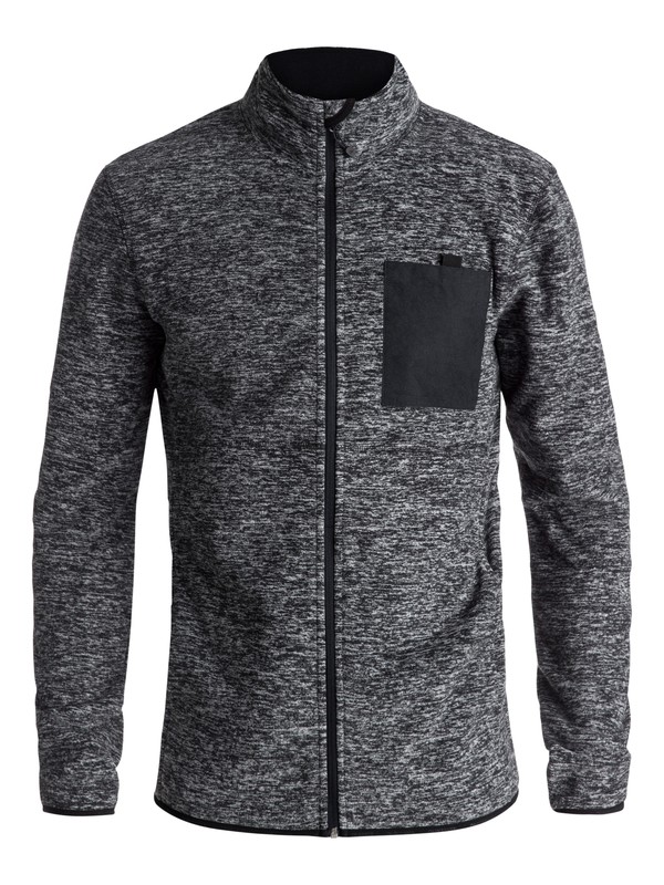 quiksilver, Butter Technical Zip-Up Fleece, BLACK HEATHER (kvjh) 0 Butter Technical Zip-Up Fleece Black EQYFT03785 Quiksilver