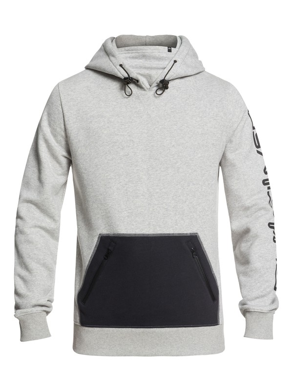 quiksilver, Big Logo Technical Hoodie, GREY HEATHER (kpgh) 0 Big Logo Technical Hoodie Black EQYFT03787 Quiksilver