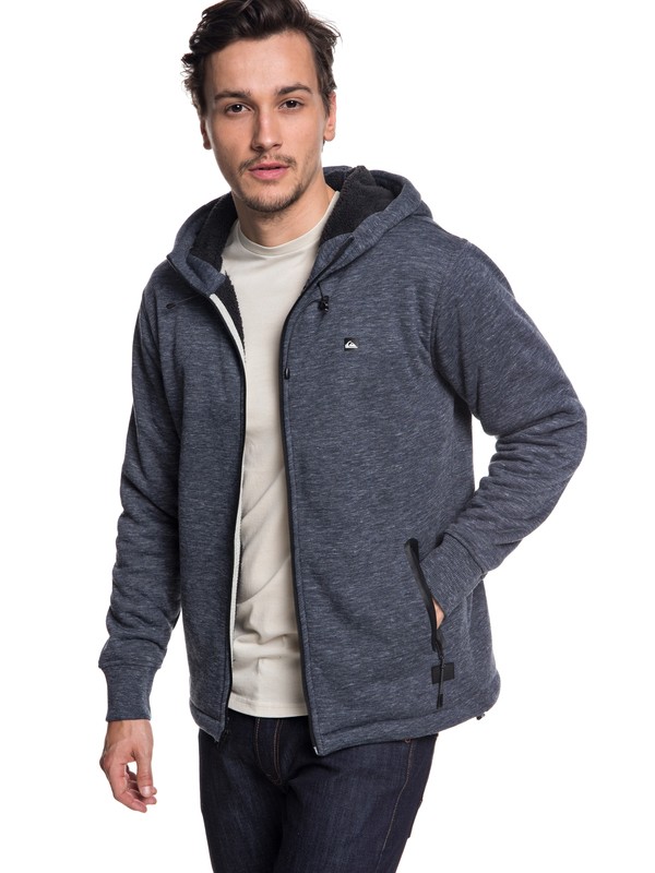 quiksilver, Kurow Sherpa Bonded Zip Hoodie, BLUE NIGHTS HEATHER (bsth) 0 Kurow Sherpa Bonded Zip Hoodie Blue EQYFT03833 Quiksilver