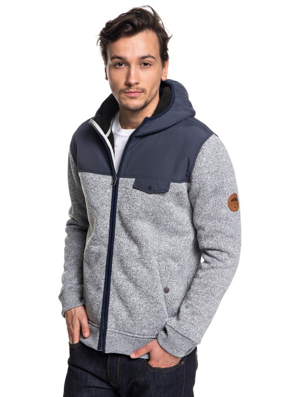quiksilver, Keller Mix Zip-Up Hooded Fleece, BLUE NIGHTS (btk0) 0 Keller Mix Zip-Up Hooded Fleece Blue EQYFT03834 Quiksilver