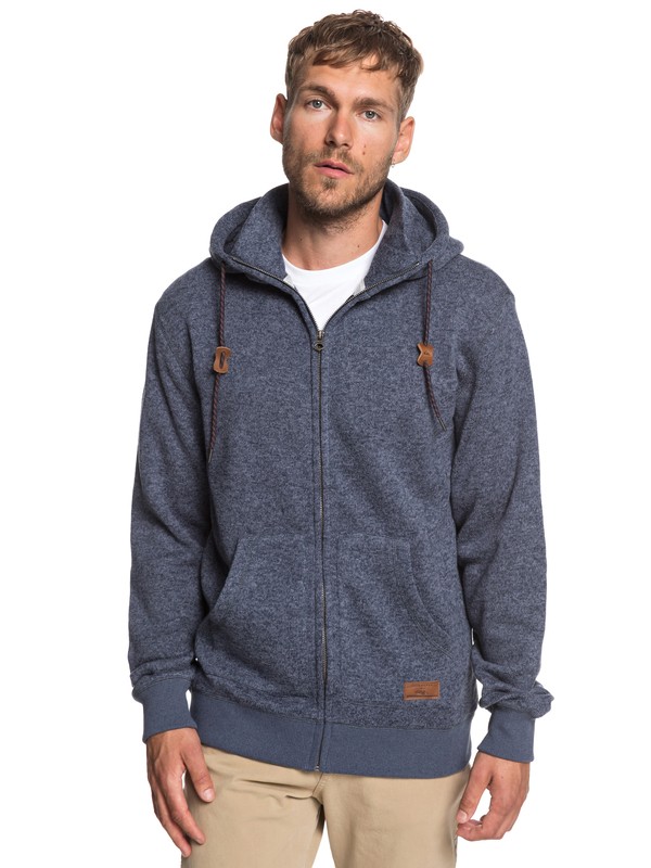 quiksilver, Keller Zip-Up Hooded Fleece, NAVY BLAZER HEATHER (byjh) 0 Keller Zip-Up Hooded Fleece Blue EQYFT03835 Quiksilver