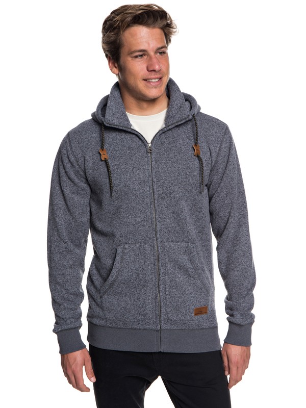 quiksilver, Keller Zip-Up Hooded Fleece, DARK GREY HEATHER (krph) 0 Keller Zip-Up Hooded Fleece Black EQYFT03835 Quiksilver