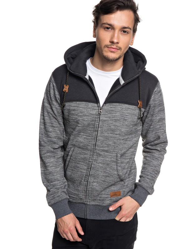 quiksilver, Keller Block Zip-Up Hooded Fleece, DARK GREY HEATHER (krph) 0 Keller Block Zip-Up Hooded Fleece Black EQYFT03839 Quiksilver