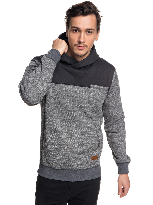 quiksilver, Keller Block Hooded Fleece, DARK GREY HEATHER (krph) 0 Keller Block Hooded Fleece Black EQYFT03840 Quiksilver
