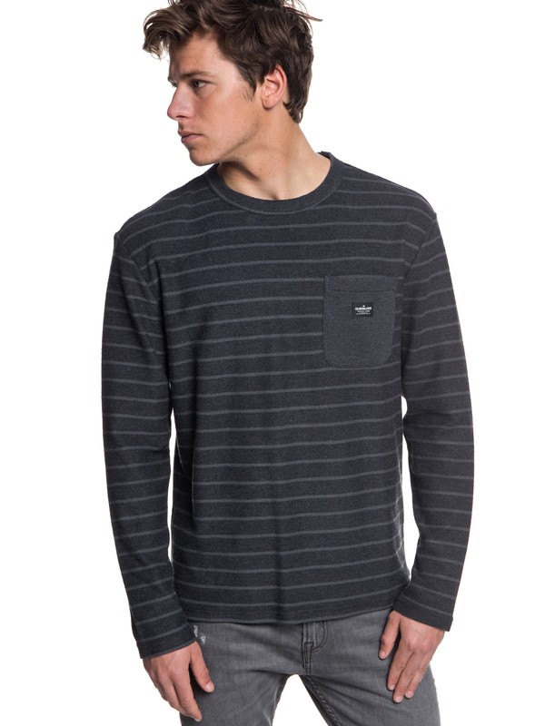 quiksilver, Men's Shonan Peak Long Sleeve Top, DGH REVERSE STRIPE (krp3) 0 Men's Shonan Peak Long Sleeve Top Black EQYFT03842 Quiksilver