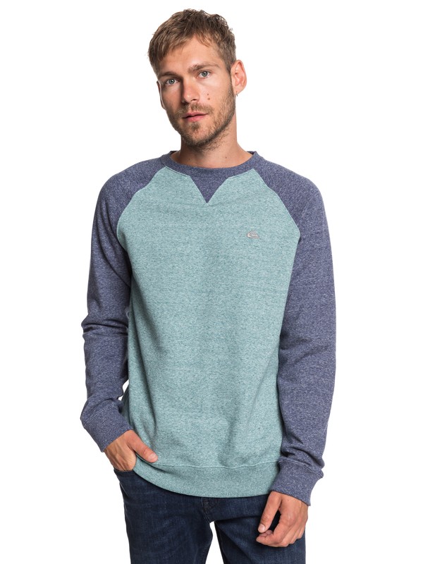 quiksilver, Everyday - Sweatshirt for Men, STORMY SEA HEATHER (blhh) 0 Everyday - Sweatshirt for Men Blue EQYFT03847 Quiksilver