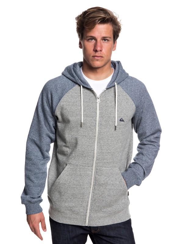 quiksilver, Everyday Zip-Up Hoodie, LGH/NAVY BLAZER HEATHER (xssb) 0 Everyday Zip-Up Hoodie Grey EQYFT03849 Quiksilver
