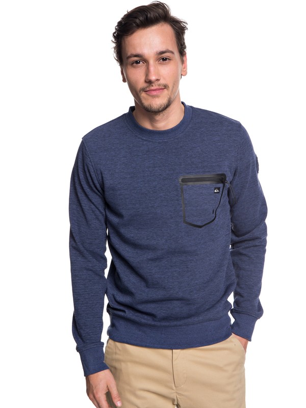 quiksilver, Yattemi - Technisch Sweatshirt voor Heren, BIJOU BLUE HEATHER (bngh) 0 Yattemi - Technisch Sweatshirt voor Heren Blue EQYFT03852 Quiksilver