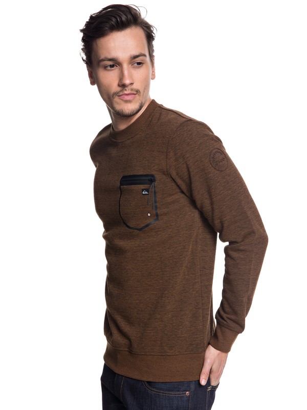 quiksilver, Yattemi - Technical Sweatshirt, RUBBER HEATHER (cpph) 0 Yattemi - Technical Sweatshirt Brown EQYFT03852 Quiksilver