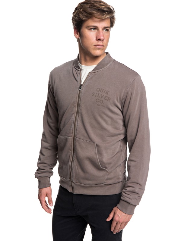 quiksilver, Aso Plains Zip-Up Bomber Sweatshirt, FALCON (szg0) 0 Aso Plains Zip-Up Bomber Sweatshirt Grey EQYFT03859 Quiksilver