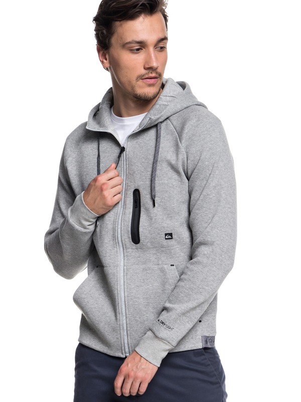 quiksilver, Quikbond Zip Hoodie, LIGHT GREY HEATHER (sjsh) 0 Quikbond Zip Hoodie Grey EQYFT03860 Quiksilver