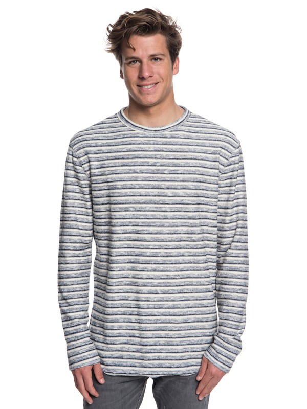 quiksilver, Harajuku Split - Long Sleeve Top for Men, NAVY BLAZER HEATHER STRIPED TO (byj3) 0 Harajuku Split - Long Sleeve Top for Men Blue EQYFT03878 Quiksilver