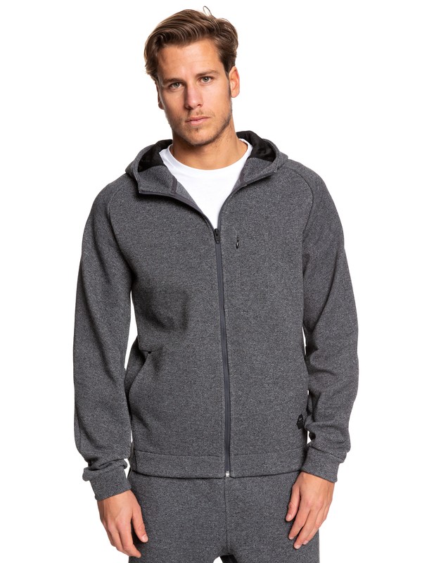 quiksilver, Adapt Travel Water-Repellent Zip-Up Hoodie, DARK GREY HEATHER (krph) 0 Adapt Travel Water-Repellent Zip-Up Hoodie Black EQYFT03920 Quiksilver