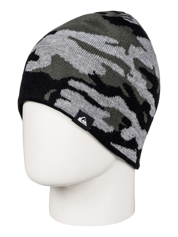 quiksilver, Knox Beanie, BLACK GREY CAMOKAZI (kvj9) 0 Knox Beanie Black EQYHA03073 Quiksilver