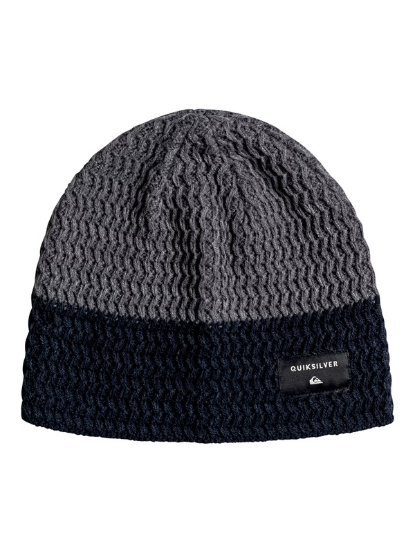 quiksilver, Cushy Color - Beanie, IRON GATE / NAVY BLAZER (xkkb) 0 Cushy Color - Beanie Schwarz EQYHA03094 Quiksilver