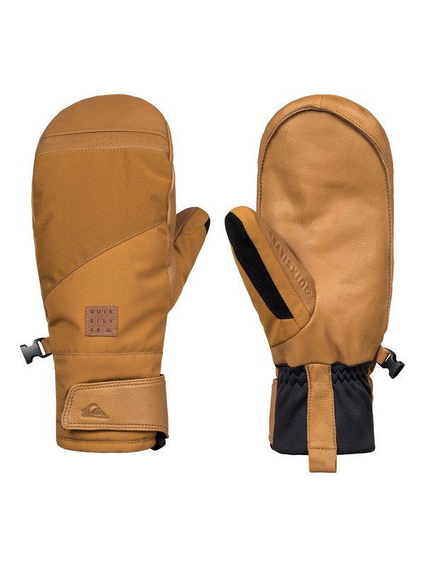 quiksilver, Squad Snowboard/Ski Mittens, GOLDEN BROWN (cpd0) 0 Squad Snowboard/Ski Mittens Brown EQYHN03106 Quiksilver