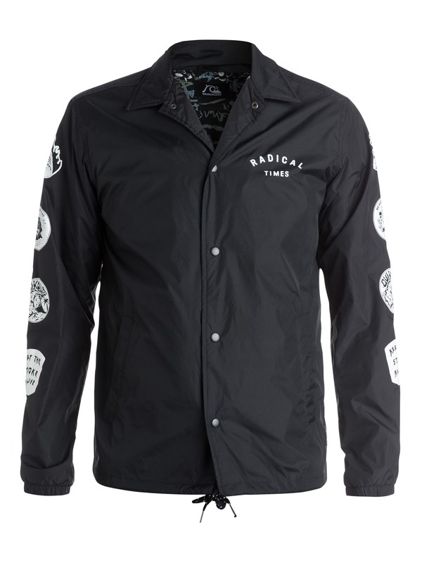 quiksilver, Death By Stereo Coach Jacket, ANTHRACITE (kvj0) 0 Death By Stereo Coach Jacket EQYJK03118 Quiksilver