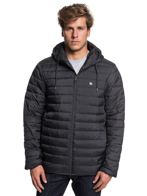 quiksilver, Everyday Scaly - Hooded Insulation Jacket for Men, TARMAC (kta0) 0 Everyday Scaly - Hooded Insulation Jacket for Men Black EQYJK03234 Quiksilver