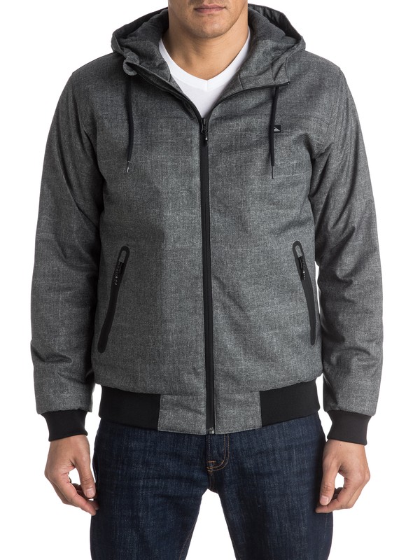 quiksilver, Brooks 5K - Wasserdichte Kapuzenjacke für Männer, DARK GREY HEATHER (ktfh) 0 Brooks 5K - Wasserdichte Kapuzenjacke für Männer Schwarz EQYJK03241 Quiksilver